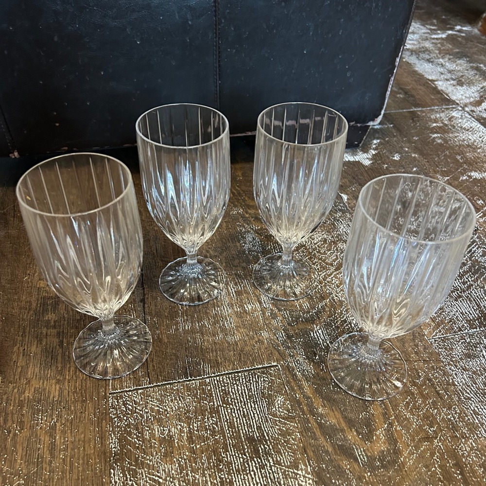 Vintage Mikasa Park Lane Crystal Iced Tea Glass Water Goblet Set of 4 7.75"